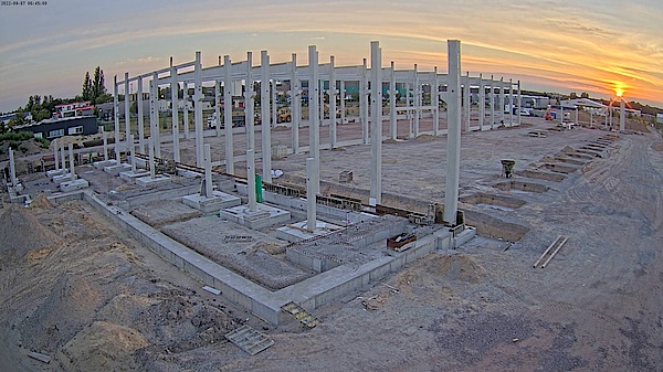 Sunrise over our construction site